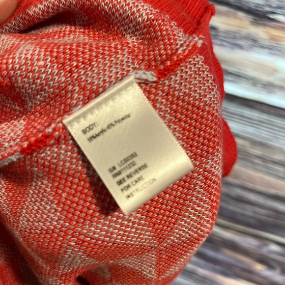 Sz Small Lucca Geometric Red/Orange and Blue/GrayWomen's Sweater Vest - Picture 4 of 5